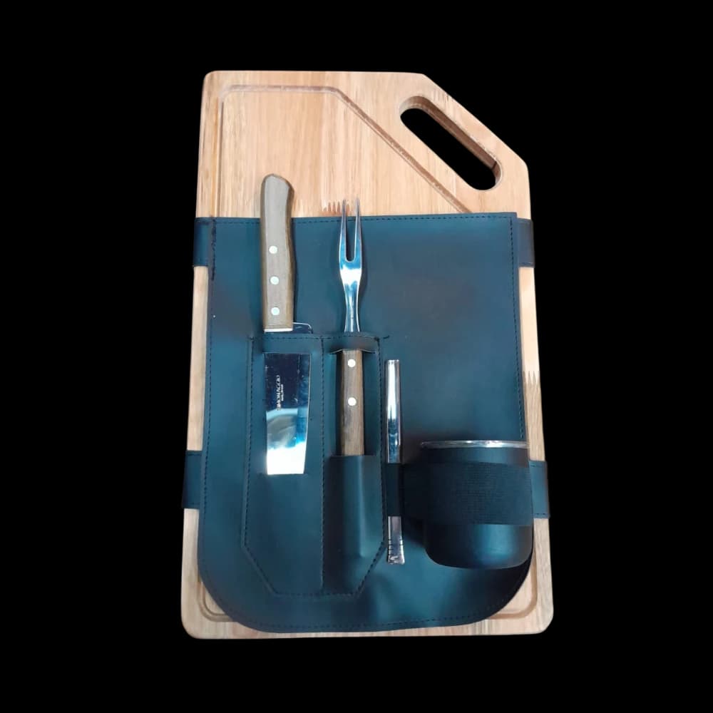 Set Tabla Asado Juego Jumbo con Mate y Bombilla